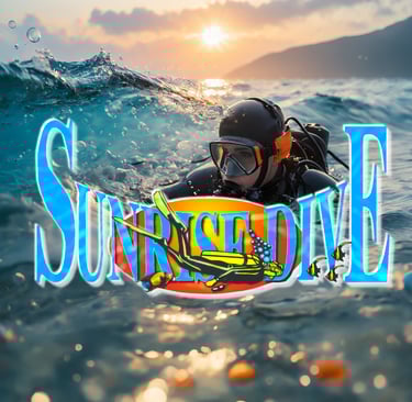 a man in a scuba suit is holding a surfboard at Sunrise dive lovina bali