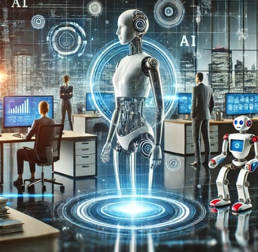 a robot - like robot with a robot in the foreground