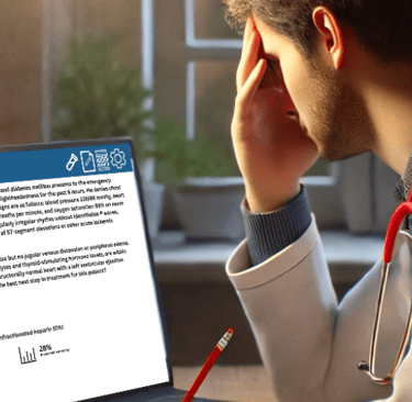 A medical student/resident appears distressed after getting a QBank multiple choice question wrong.