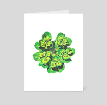 Green flower greeting card