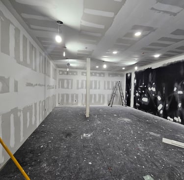 a room that has new sheetrock