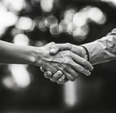 a couple of people shaking hands