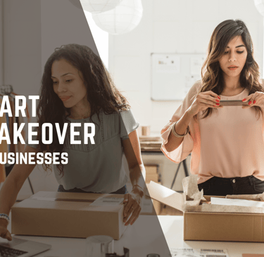 small business workers packing inventory