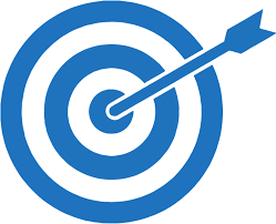 a blue and white target with a target in the center of a blue and white