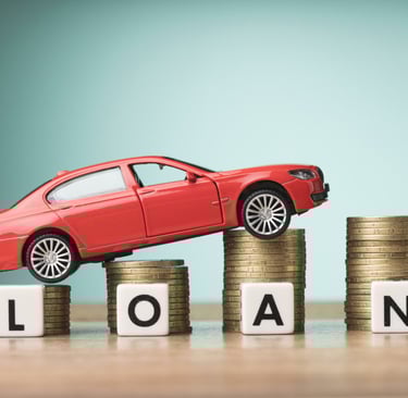 a car with a loan lettered on it