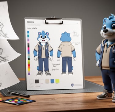 Le character design d'une mascotte institutionnelle : du croquis initial aux recherches de formes et