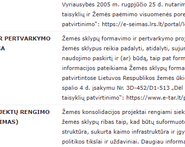 Žemės sklypų formavimo ir pertvarkymo projektų rengimo paslauga