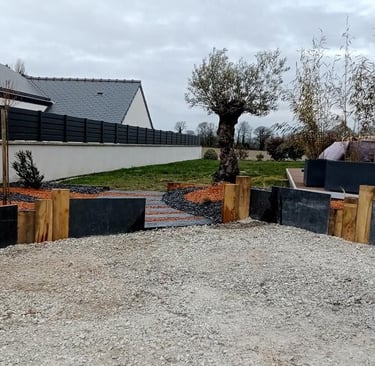 muret en ardoise bardem paysage morbihan