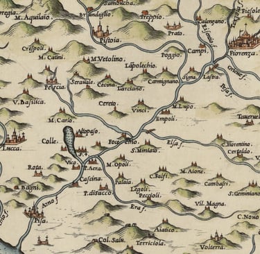 A map of Tuscany (1554 by Hieronimo Bell’armato)