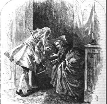 Frederick and Voltaire meeting for the first time