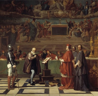 Galileo before the Holy Office, 19th century painting by Joseph-Nicolas Robert-Fleury.