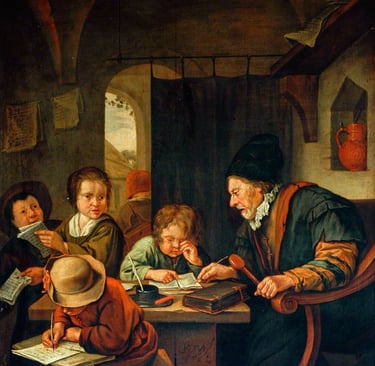 Pieter van Host, The Village School (1707)