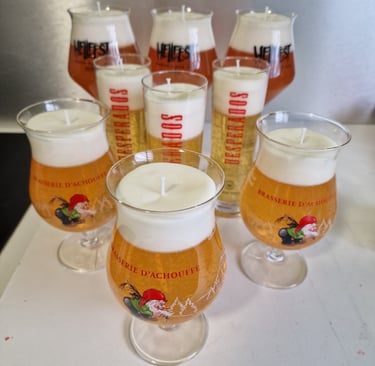 decorative candle in the shape of a draft beer