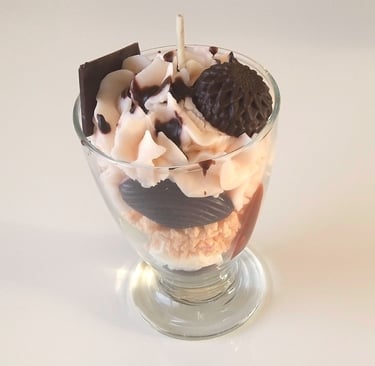 fancy and scented praline rock candle, chocolate scented candle