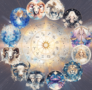 zodiac signs scented candle with birthstone