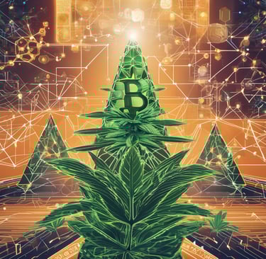 bitcoin imbedded in an AI generated cannabis plant