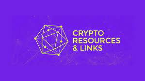 a purple background with the words crypt resources and a gold link link
