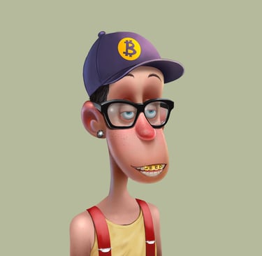 a cartoon character with glasses and a hat