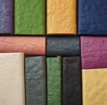 rouleaux de cuir vegetal d’ ananas de différentes couleurs