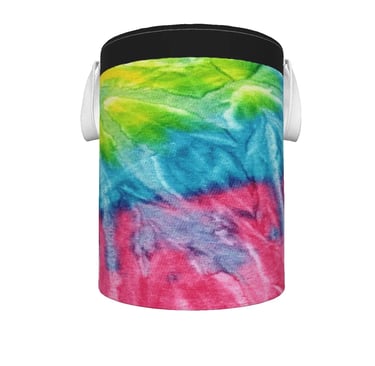 a tie dye hamper