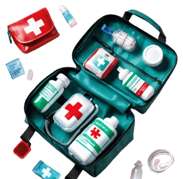medical kit bags with medical products inside