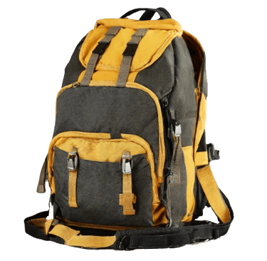 laptop backpack with yellow and grey color 