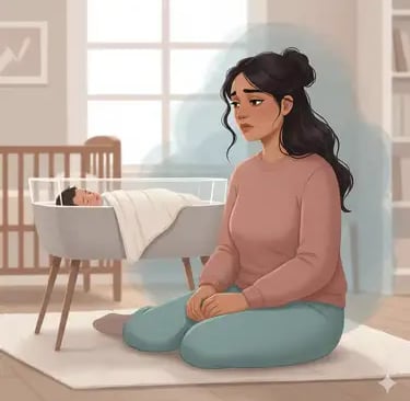 “Postpartum depression symptoms and treatment chart with timeline of how long postpartum depression