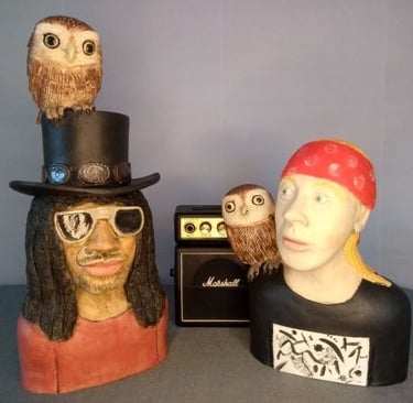 Slash & Axl with Little Owls