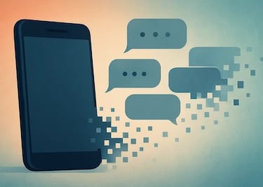 illustration af digital selvskade med smartphone