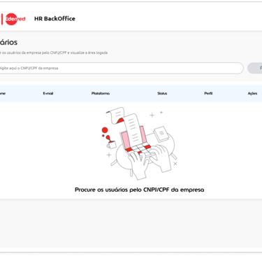 Página inicial de pesquisa por usuário do portal interno o Backoffice