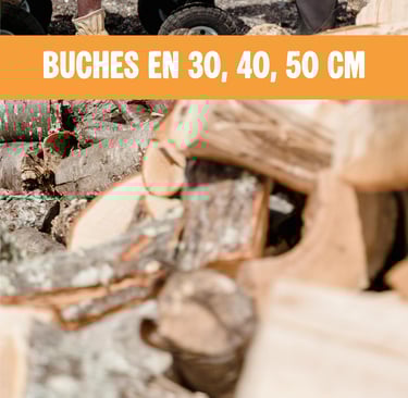 buches de bois de chauffage 30 40 50 cm