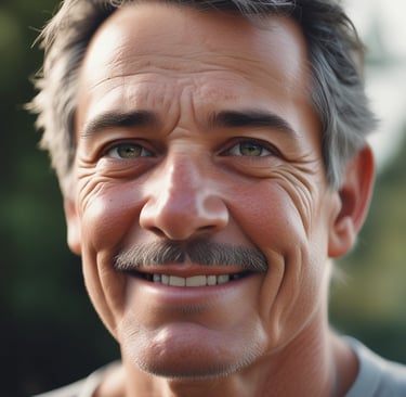 an older man with grey hair and a moustache
