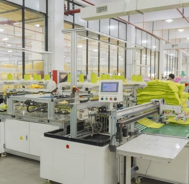 a streamline in a microfiber towel factory