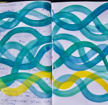 Watercolor art journaling, art therapy example