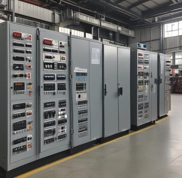 A machine is assembling or inspecting a circuit board. Various electronic components are visible, and the process seems to be automated with precision equipment.