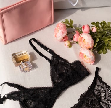 a woman's underwear and a purse