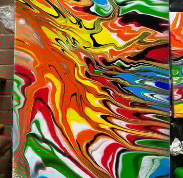 Acrylic pouring fête des couleurs