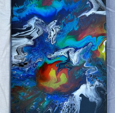 Acrylique Pouring Nuages