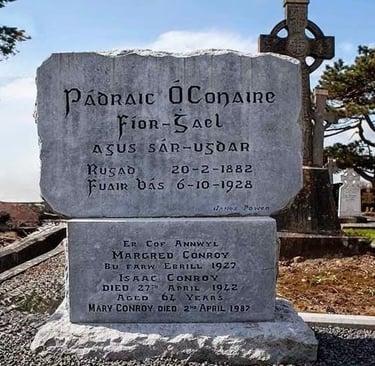 Grave of Irish author Pádraic Ó Conaire in Bohermore Cemetery, Galway