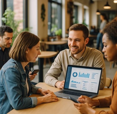 Ilustração sobre gestão de clientes mostrando o equilíbrio entre especialização e visão holística