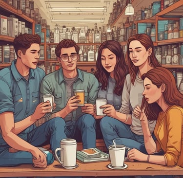 Hands holding several seashells and stones.