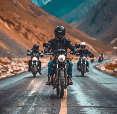 Group motorcycle rentals in Leh, Ladakh