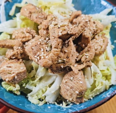 poulet mariné chou chinois