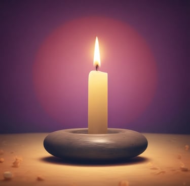a candle with a candle lite up in the middle of a candle