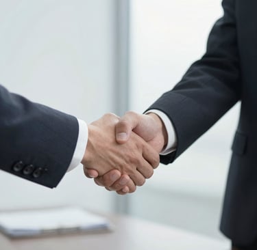 Business hands shaking hands with a partner