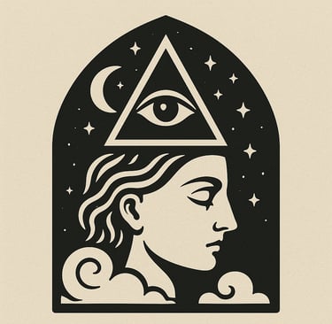 a woman with a triangle shaped eye patch on her forehead