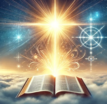 Holy Bible with lights