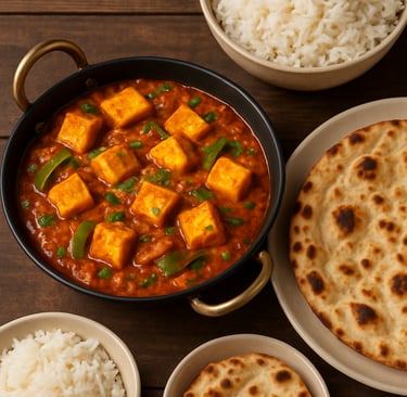 Kadhai Panner with Rice and/or Roti