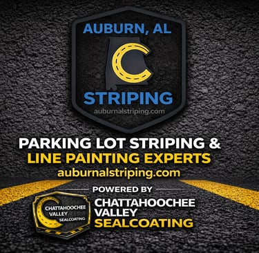 Auburn, AL parking lot striping and line painting experts Chattahoochee Valley Sealcoating