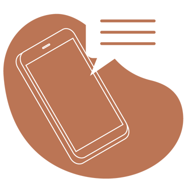 ícone de celular com um balao de fala